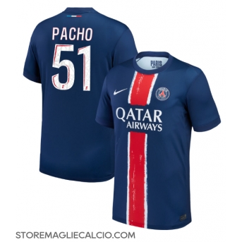 Paris Saint-Germain Willian Pacho #51 Maglia Gara Casa Repliche 2024-25 Maniche Corte